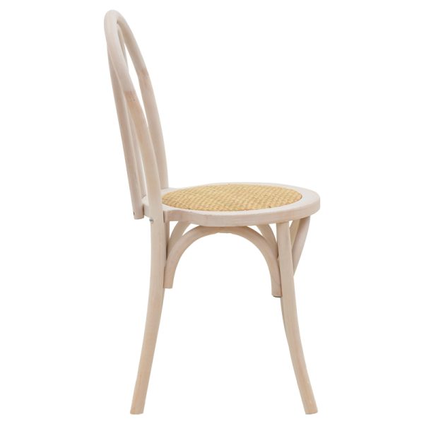 263 000018 2 Vienna stackable Chair Azhel pakoworld white wash beech wood-rattan natural seat 41x50x89cmBOHO CHIC > Chairs and Armchairs