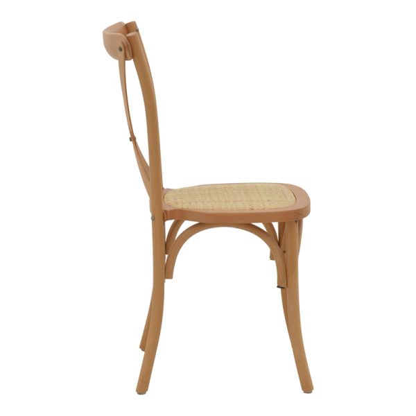 263 000020 2 Chair Dylon pakoworld stackable walnut beech wood-natural rattan seat 48x52x89cmBOHO CHIC > Chairs and Armchairs