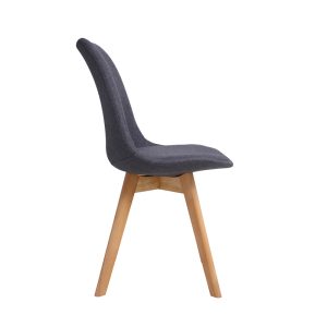 271 000016 2 Chair Gaston pakoworld dark grey pp-fabric-wooden natural 48x55x83cmIndoor furniture > Chairs
