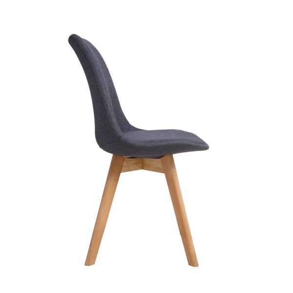 271 000016 2 Chair Gaston pakoworld dark grey pp-fabric-wooden natural 48x55x83cmIndoor furniture > Chairs