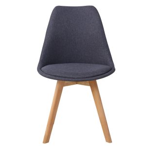 271 000016 3 Chair Gaston pakoworld dark grey pp-fabric-wooden natural 48x55x83cmIndoor furniture > Chairs
