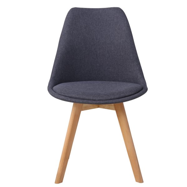271 000016 3 Chair Gaston pakoworld dark grey pp-fabric-wooden natural 48x55x83cmIndoor furniture > Chairs
