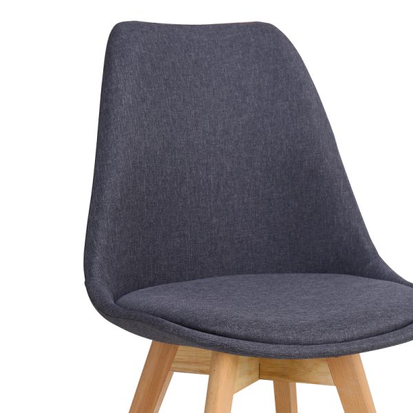 271 000016 4 Chair Gaston pakoworld dark grey pp-fabric-wooden natural 48x55x83cmIndoor furniture > Chairs