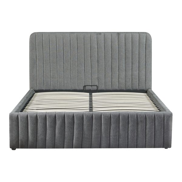 279 000001 4 Double bed Zilin pakoworld charcoal fabric With storage space 160x200cmIndoor furniture > Beds