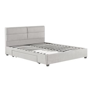 279 000004 3 Anay pakoworld double bed with drawer fabric gray 160x200cmIndoor furniture > Beds