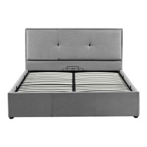 279 000006 4 Sonnie pakoworld double bed with storage space charcoal fabric 150x200cmIndoor furniture > Beds