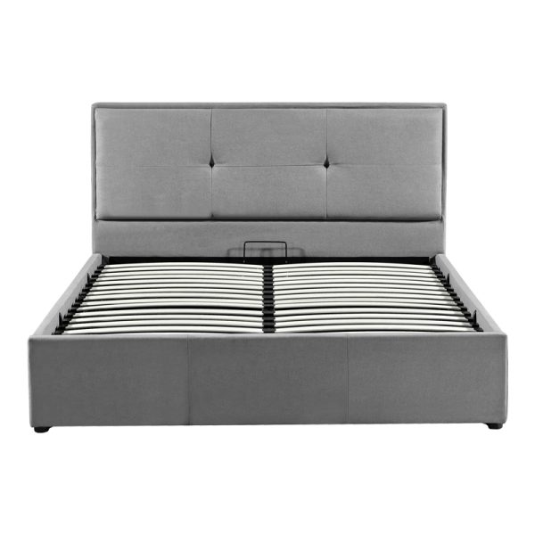 279 000006 4 Sonnie pakoworld double bed with storage space charcoal fabric 150x200cmIndoor furniture > Beds
