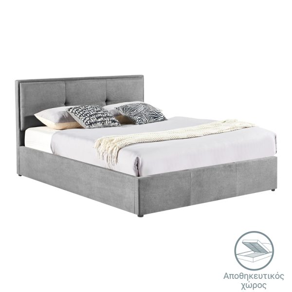 279 000006 Sonnie pakoworld double bed with storage space charcoal fabric 150x200cmIndoor furniture > Beds