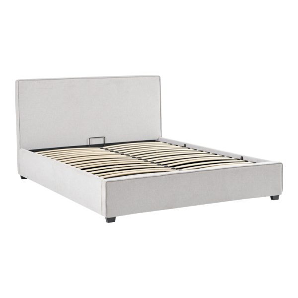 279 000012 2 Double bed Bedkapakoworld grey fabric with storage space 160x200cmIndoor furniture > Beds