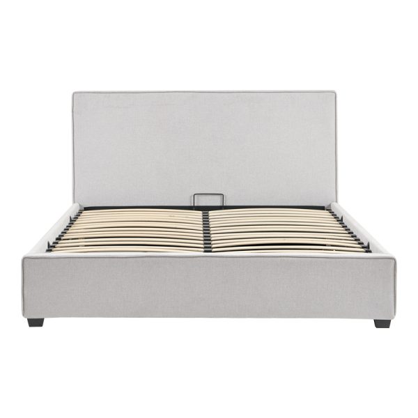 279 000012 4 Double bed Bedkapakoworld grey fabric with storage space 160x200cmIndoor furniture > Beds