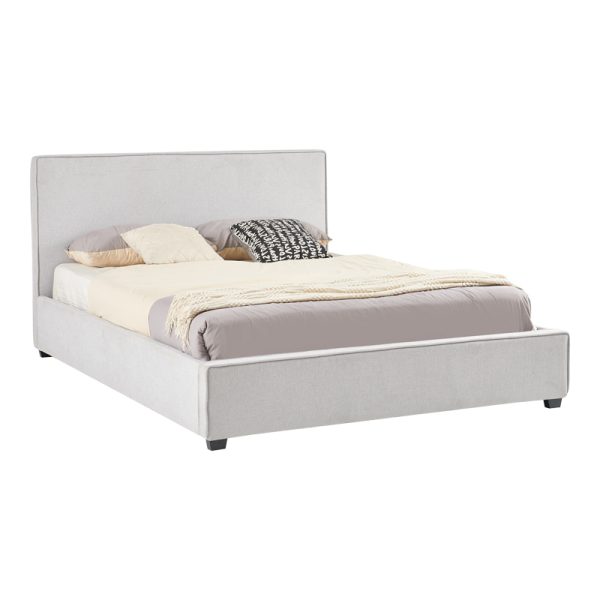 279 000012 Double bed Bedkapakoworld grey fabric with storage space 160x200cmIndoor furniture > Beds