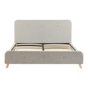 279 000013 4 Double bed Restel pakoworld grey-beige fabric 160x200cmIndoor furniture > Beds