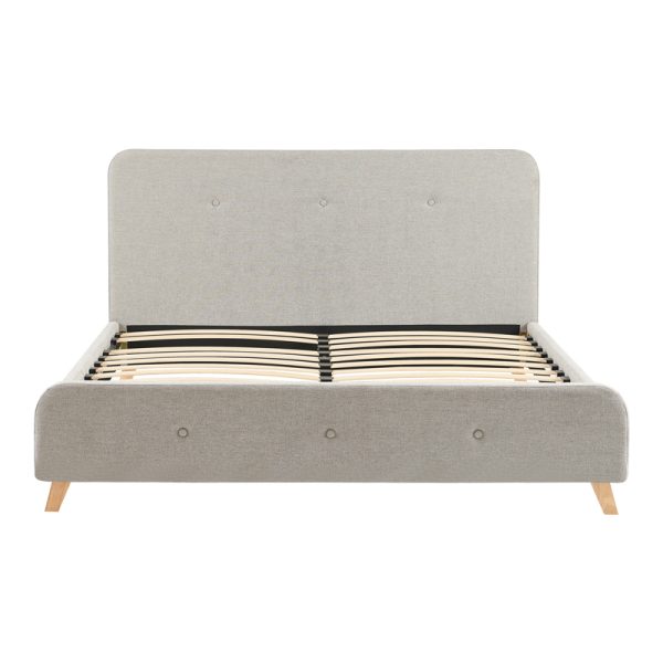 279 000013 4 Double bed Restel pakoworld grey-beige fabric 160x200cmIndoor furniture > Beds