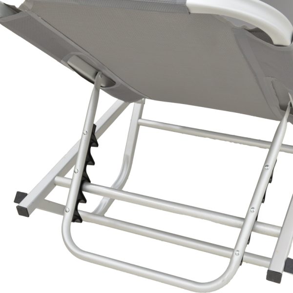 283 000002 4 Dessie deckchair pakoworld aluminum stackable textilene anthracite 56x188x30cmOutdoor furniture > Sunbeds