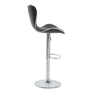 292 000023 3 Bar stool Jorine pakoworld height adjustable black pu-chrome base 53x44x114cmIndoor furniture > Bar stools