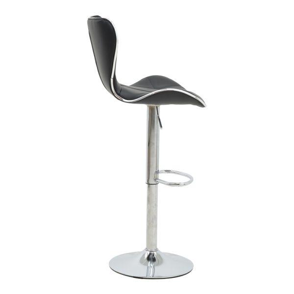 292 000023 3 Bar stool Jorine pakoworld height adjustable black pu-chrome base 53x44x114cmIndoor furniture > Bar stools
