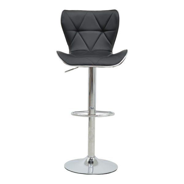 292 000023 4 Bar stool Jorine pakoworld height adjustable black pu-chrome base 53x44x114cmIndoor furniture > Bar stools