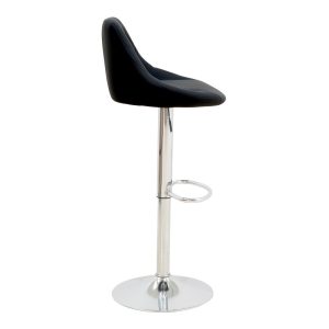 292 000031 3 Bar stool Boronez pakoworld height adjustable black pu-chrome base 47x49x112cmIndoor furniture > Bar stools