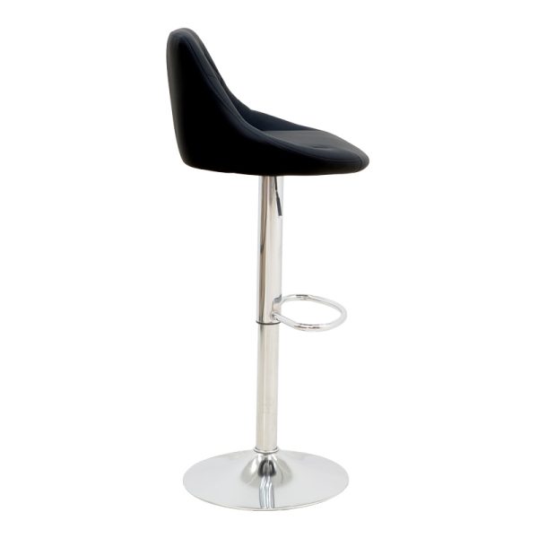 292 000031 3 Bar stool Boronez pakoworld height adjustable black pu-chrome base 47x49x112cmIndoor furniture > Bar stools