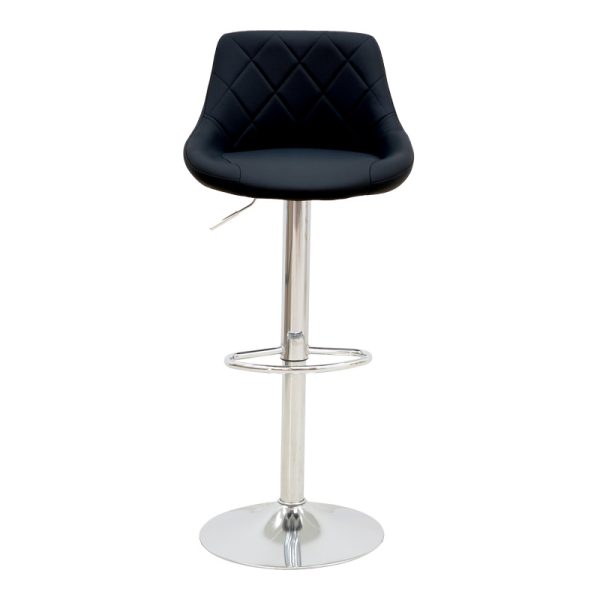 292 000031 4 Bar stool Boronez pakoworld height adjustable black pu-chrome base 47x49x112cmIndoor furniture > Bar stools