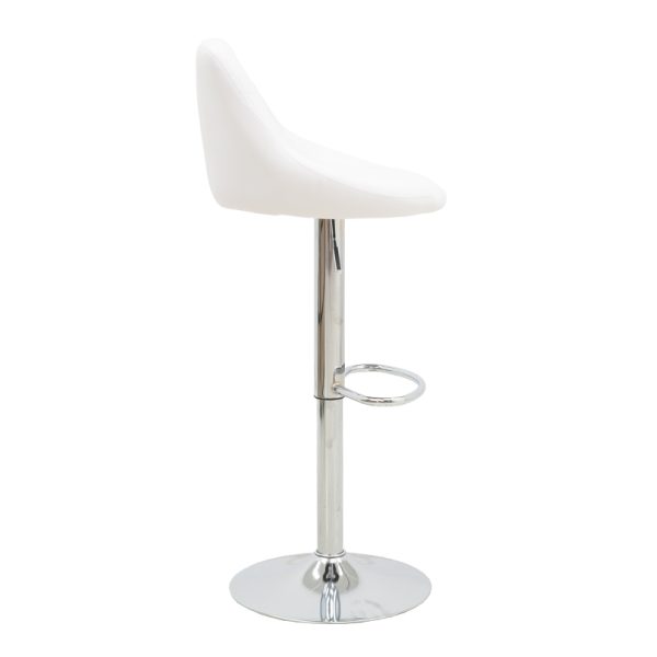 292 000032 3 Bar stool Boronez pakoworld height adjustable white pu-chrome base 47x49x112cmIndoor furniture > Bar stools