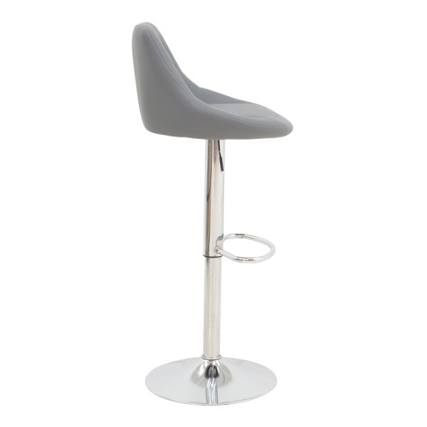 292 000033 3 Bar stool Boronez pakoworld height adjustable grey pu-chrome base 47x49x112cmIndoor furniture > Bar stools