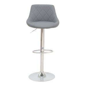 292 000033 4 Bar stool Boronez pakoworld height adjustable grey pu-chrome base 47x49x112cmIndoor furniture > Bar stools