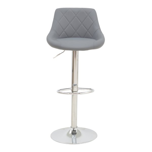 292 000033 4 Bar stool Boronez pakoworld height adjustable grey pu-chrome base 47x49x112cmIndoor furniture > Bar stools