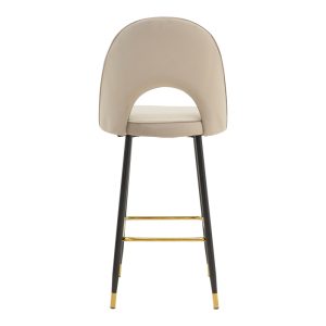 292 000036 4 Bar stool Casenio pakoworld beige velvet-black-gold metal base 48x50x117cmIndoor furniture > Bar stools