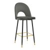 292 000039 Bar stool medium height Bella pakoworld brown fabric-black metal leg 41x47x93cmIndoor furniture > Bar stools