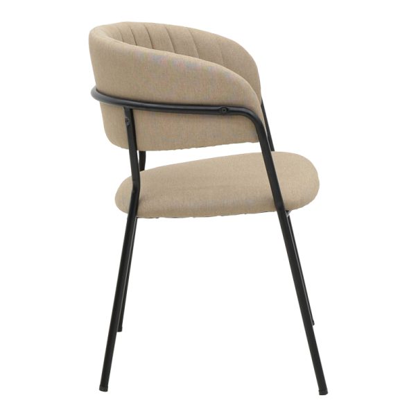 292 000048 2 Chair Morel pakoworld beige fabric- black metal leg 55x55x76cmIndoor furniture > Chairs