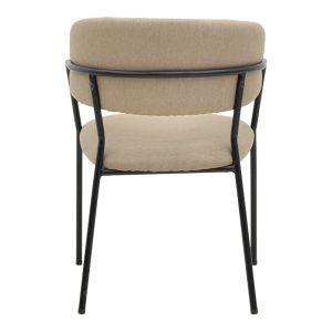 292 000048 4 Chair Morel pakoworld beige fabric- black metal leg 55x55x76cmIndoor furniture > Chairs