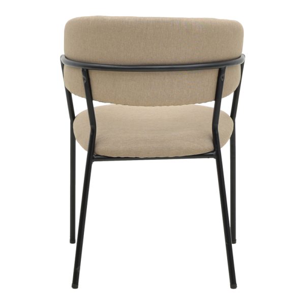 292 000048 4 Chair Morel pakoworld beige fabric- black metal leg 55x55x76cmIndoor furniture > Chairs