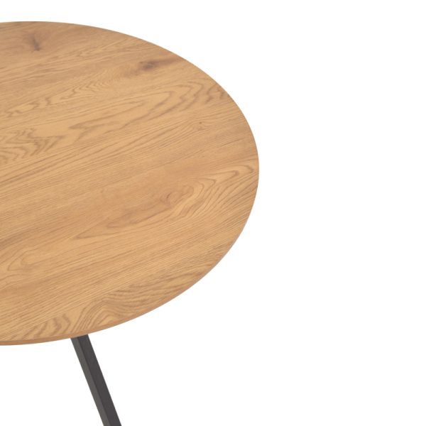 292 000071 3 Table Xuson pakoworld natural mdf-black metal legs D80x75cmIndoor furniture > Dining Tables