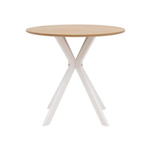 292 000072 2 Table Xuson pakoworld natural mdf-white metal legs D80x75cmIndoor furniture > Dining Tables