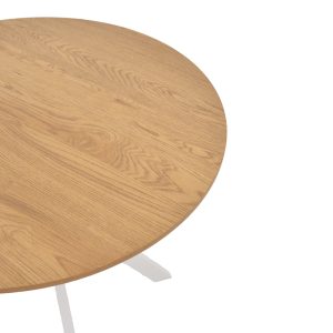 292 000072 3 Table Xuson pakoworld natural mdf-white metal legs D80x75cmIndoor furniture > Dining Tables