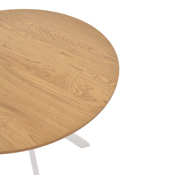 292 000072 3 Table Xuson pakoworld natural mdf-white metal legs D80x75cmIndoor furniture > Dining Tables