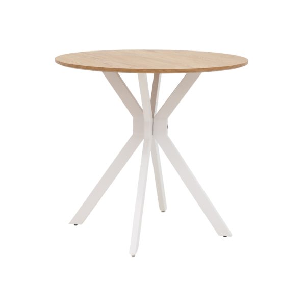 292 000072 Table Xuson pakoworld natural mdf-white metal legs D80x75cmIndoor furniture > Dining Tables