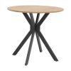 292 000074 Dining table Natali-Gaston set of 5 pakoworld MDF and beech wood in black-natural shade 80x80x76cmIndoor furniture > Dinning sets