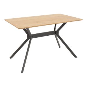 292 000075 Nerelis pakoworld natural mdf table and black metal leg 120x70x75cmIndoor furniture > Dining Tables