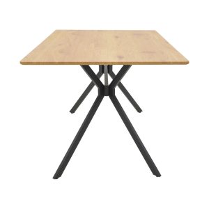 292 000099 2 Nerelis pakoworld natural mdf table and black metal leg 160x90x75cmIndoor furniture > Dining Tables