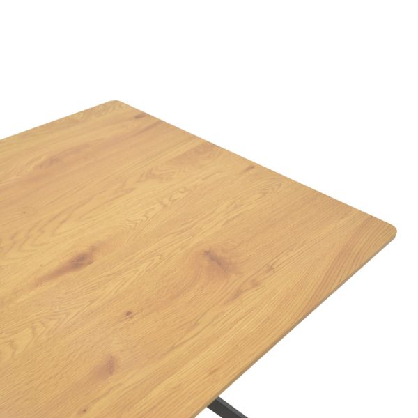 292 000099 3 Nerelis pakoworld natural mdf table and black metal leg 160x90x75cmIndoor furniture > Dining Tables