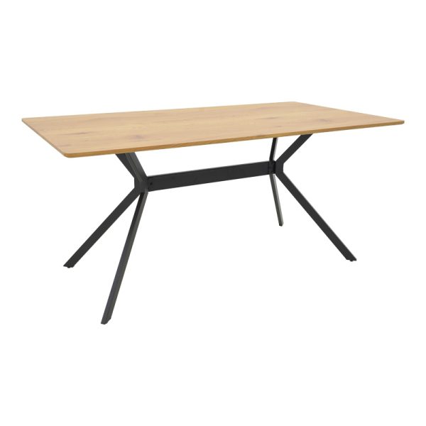 292 000099 Nerelis pakoworld natural mdf table and black metal leg 160x90x75cmIndoor furniture > Dining Tables