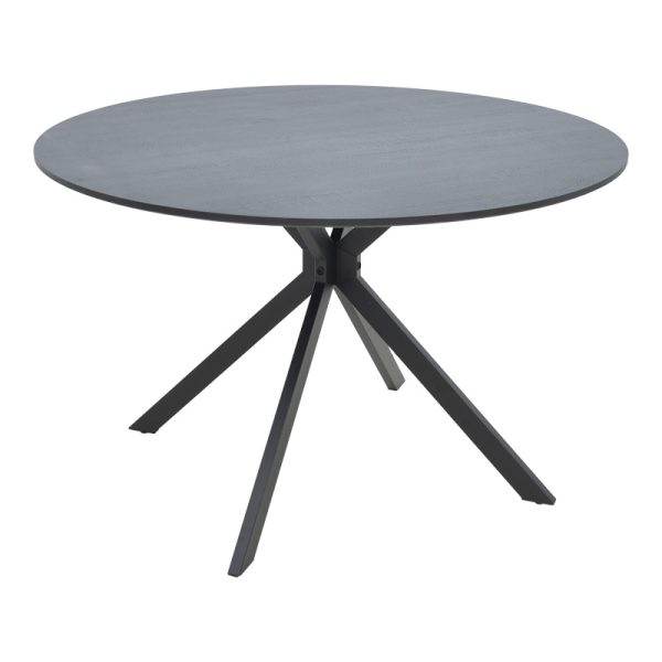 292 000100 Table Xuson pakoworld dark grey color top-black metal legs D120x75cmIndoor furniture > Dining Tables