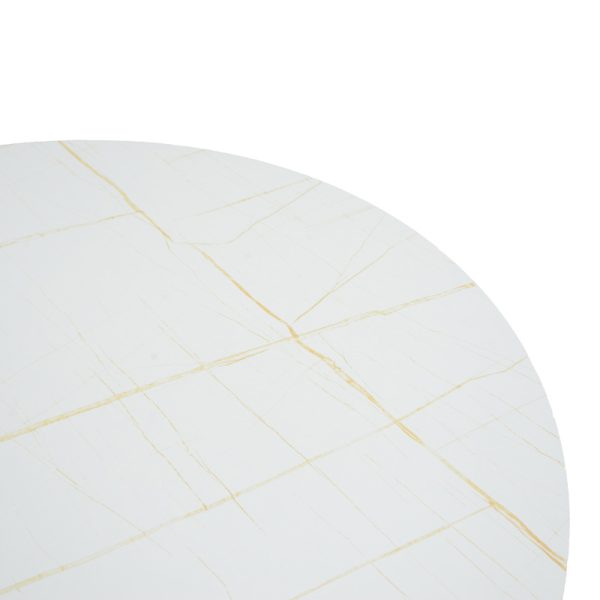 292 000101 2 Table Xuson pakoworld white marble color top-black metal legs D120x75cmIndoor furniture > Dining Tables