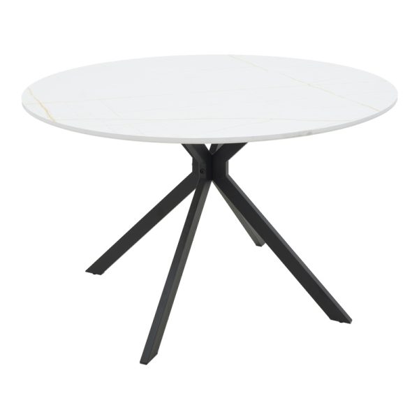 292 000101 Table Xuson pakoworld white marble color top-black metal legs D120x75cmIndoor furniture > Dining Tables