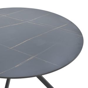 292 000102 2 Table Xuson pakoworld black marble color top-black metal legs D120x75cmIndoor furniture > Dining Tables