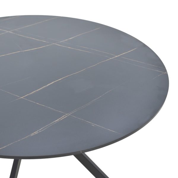 292 000102 2 Table Xuson pakoworld black marble color top-black metal legs D120x75cmIndoor furniture > Dining Tables