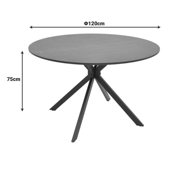292 000102 3 Table Xuson pakoworld black marble color top-black metal legs D120x75cmIndoor furniture > Dining Tables