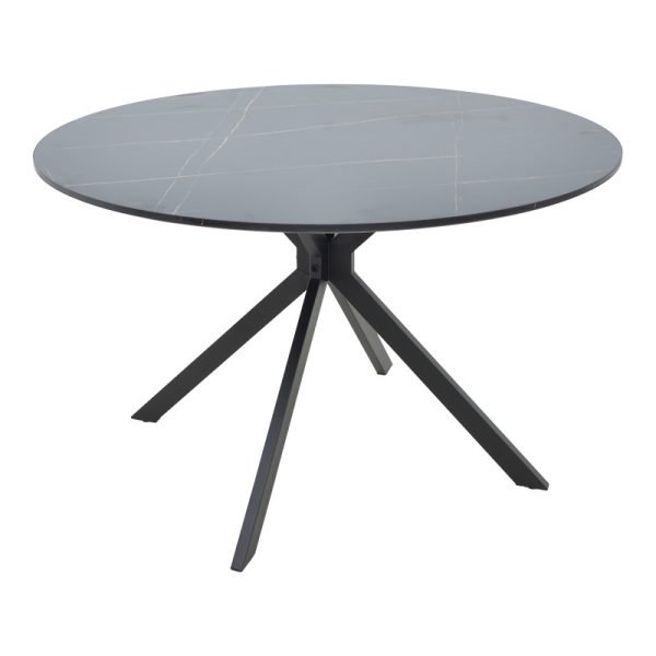 292 000102 Table Xuson pakoworld black marble color top-black metal legs D120x75cmIndoor furniture > Dining Tables